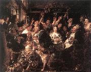 JORDAENS, Jacob The Bean King af oil painting